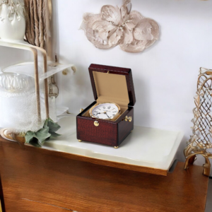 High-Gloss Rosewood Gimbaled Desk Clock - alternate product view 2