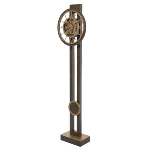 Charcoal Black Gold-Gear Floor Clock - alternate product view 2