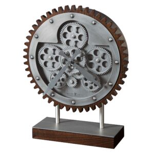Antique Silver Moving-Gear Mantel Clock - alternate product view 2