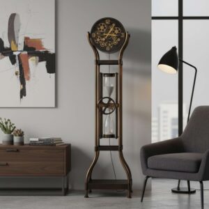 Aged Bronze Hourglass Floor Clock - main product view