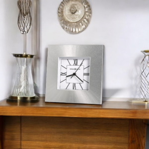 Sunburst Silver Square Table Clock - alternate product view 2