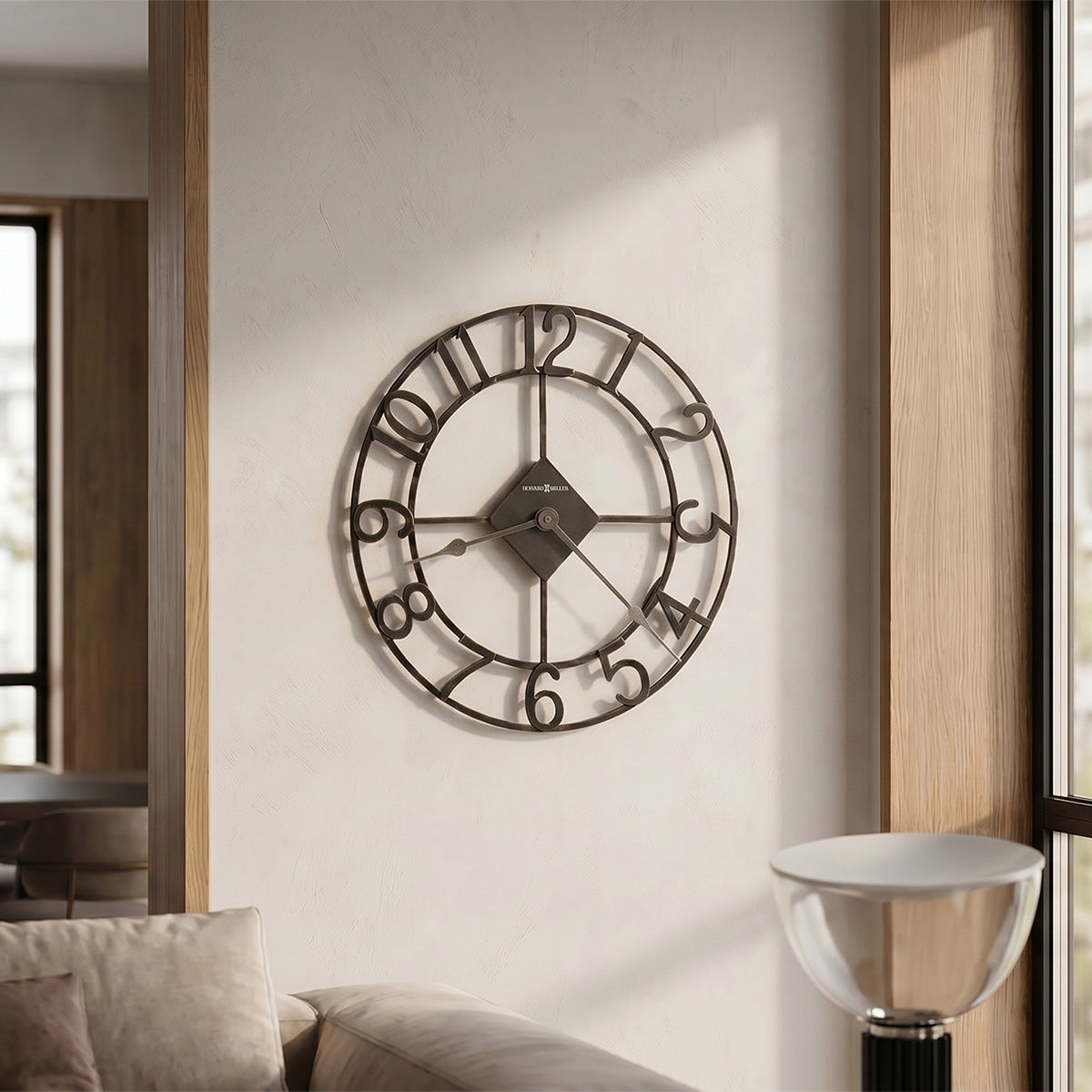 Charcoal Open-Dial Wall Clock