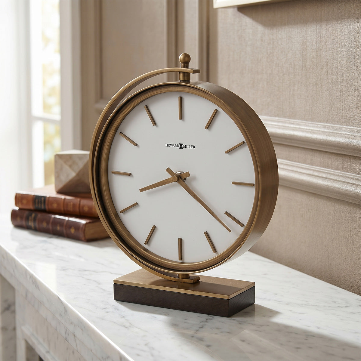 Burnished Brass Cradle Accent Clock
