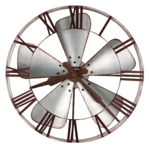 Aged Silver Fan-Blade Wall Clock - alternate product view 2