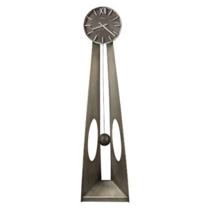 Aged Silver Sculptural Floor Clock - alternate product view 2