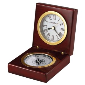 Rosewood Folding Compass Desk Clock - main product view