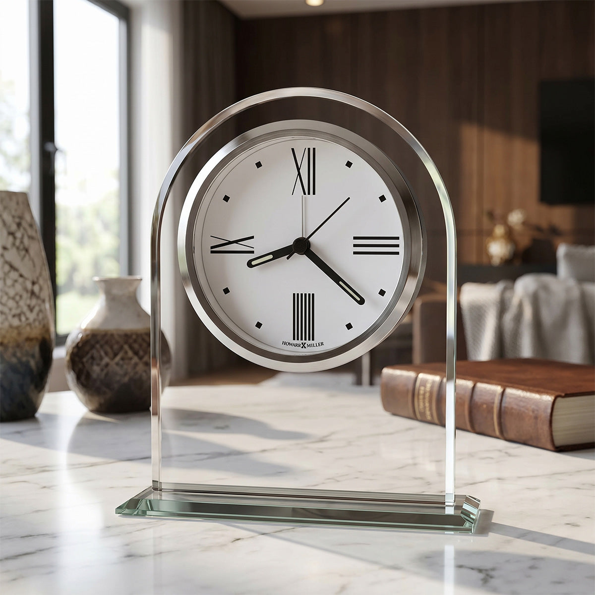Beveled Glass Arched Alarm Clock