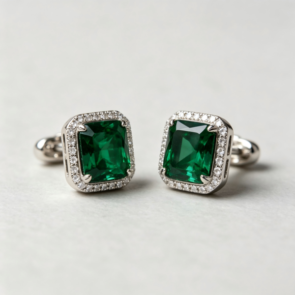 Emerald Green Crystal Stud Earrings