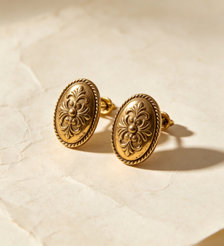 Vintage Gold Filigree Clip-On Earrings