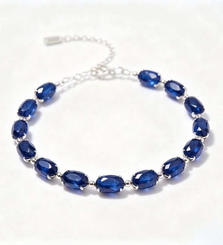 Royal Blue Beaded Statement Bracelet