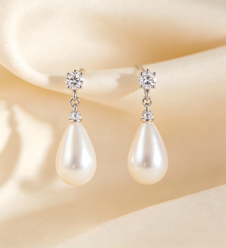 Classic Long Pearl Dangle Earrings