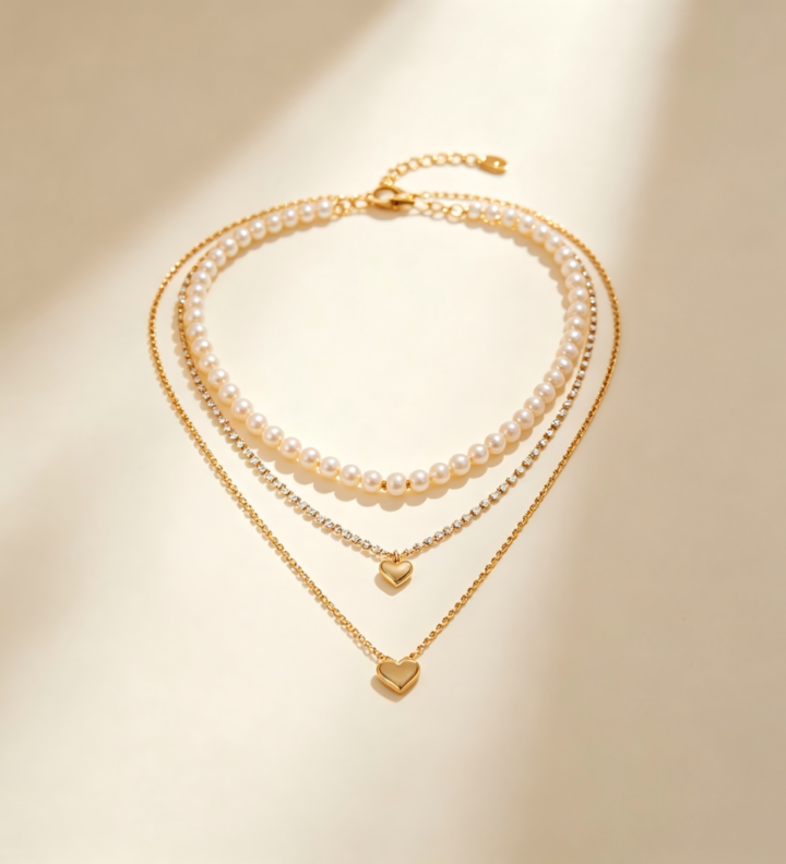Graduated Gold Chevron Collar Necklace