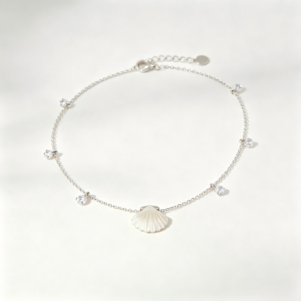 Fine Silver Chain Anklet with Charms