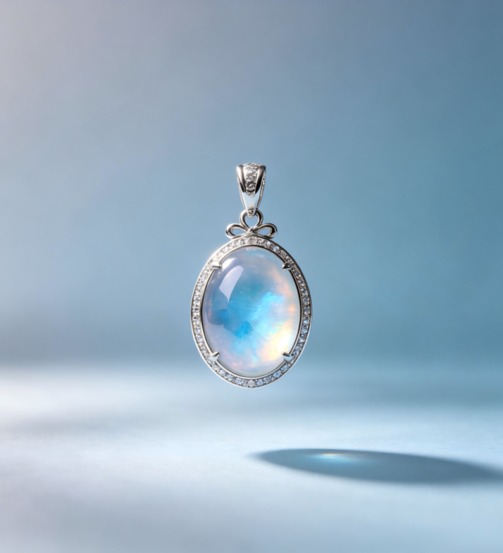 Ethereal Moonstone Solitaire Pendant