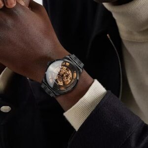 Black and Gold Openwork Watch — view 1