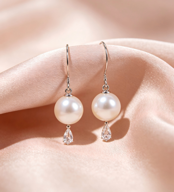 Classic White Pearl Drop Earrings