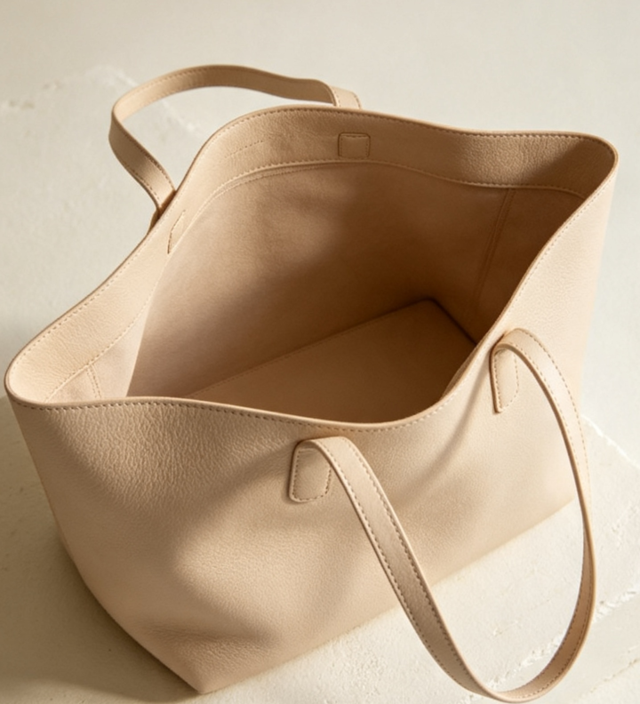 Beige Soft Slouchy Shopper Tote