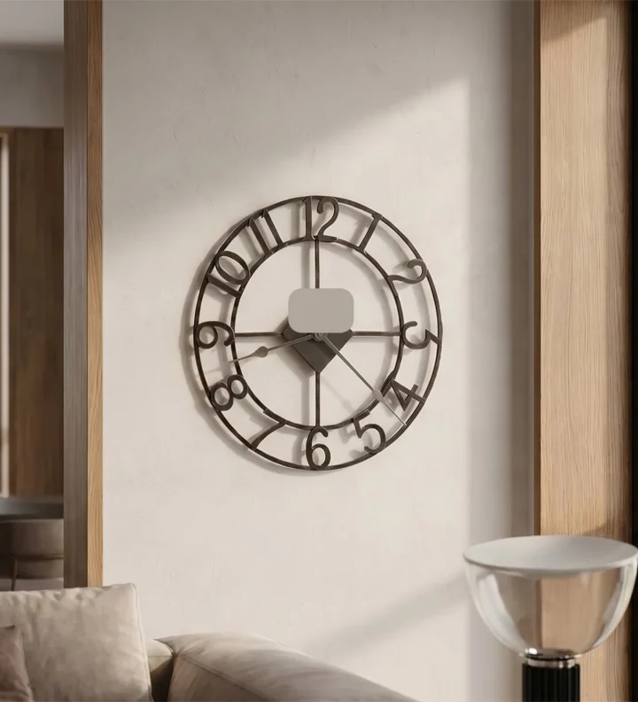 Charcoal Open-Frame 14-Inch Wall Clock