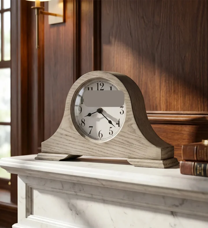 Warm Gray Tambour Mantel Clock