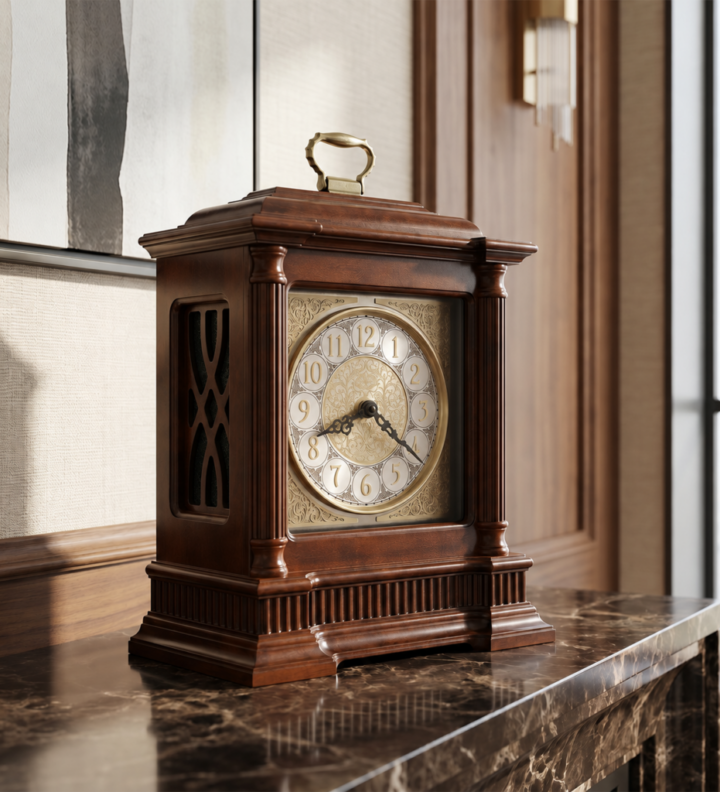 Cherry Wood Bracket Mantel Clock