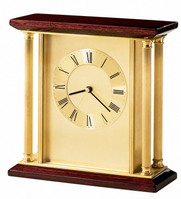 Gold-Tone Metal Table Clock