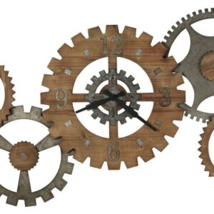 Triple-Time Industrial Gear Wall Clock — view 2