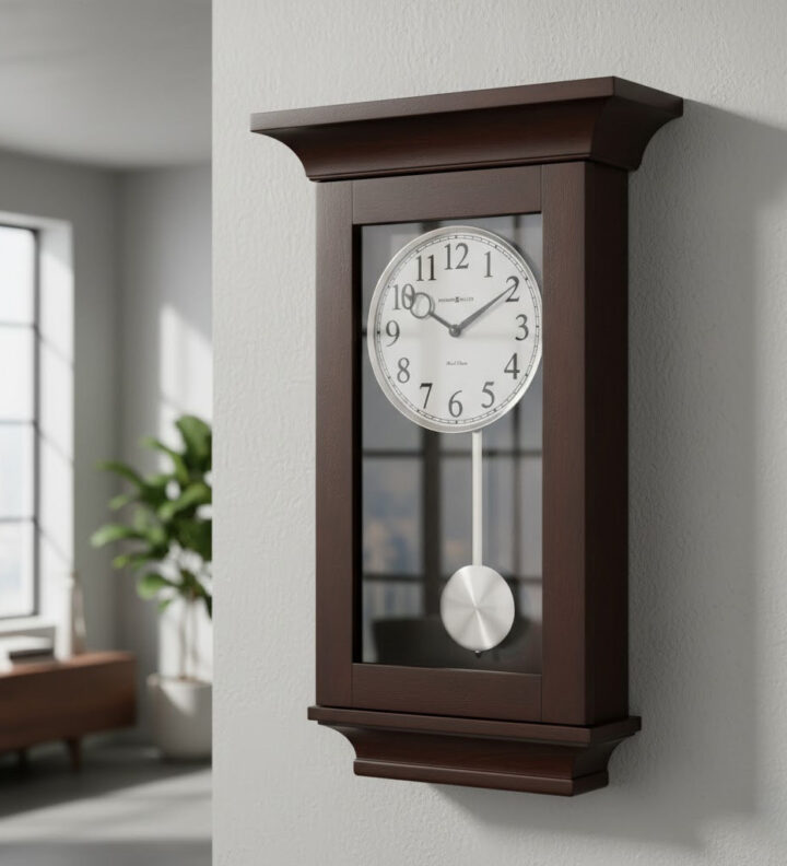 Black Wood Pendulum Wall Clock