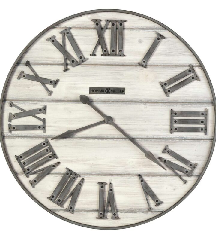Aged Wood Roman-Numeral Wall Clock