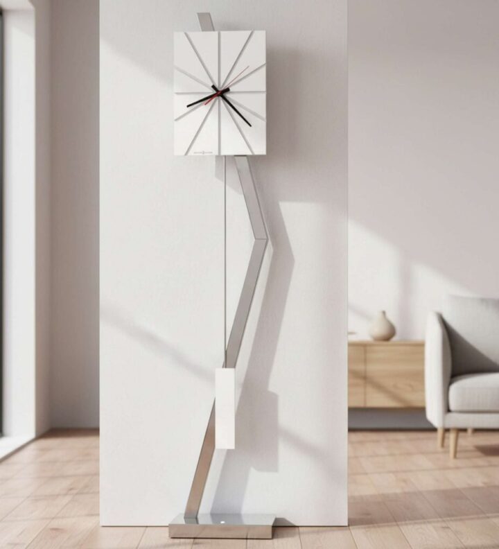 White Sunbeam Floor Clock